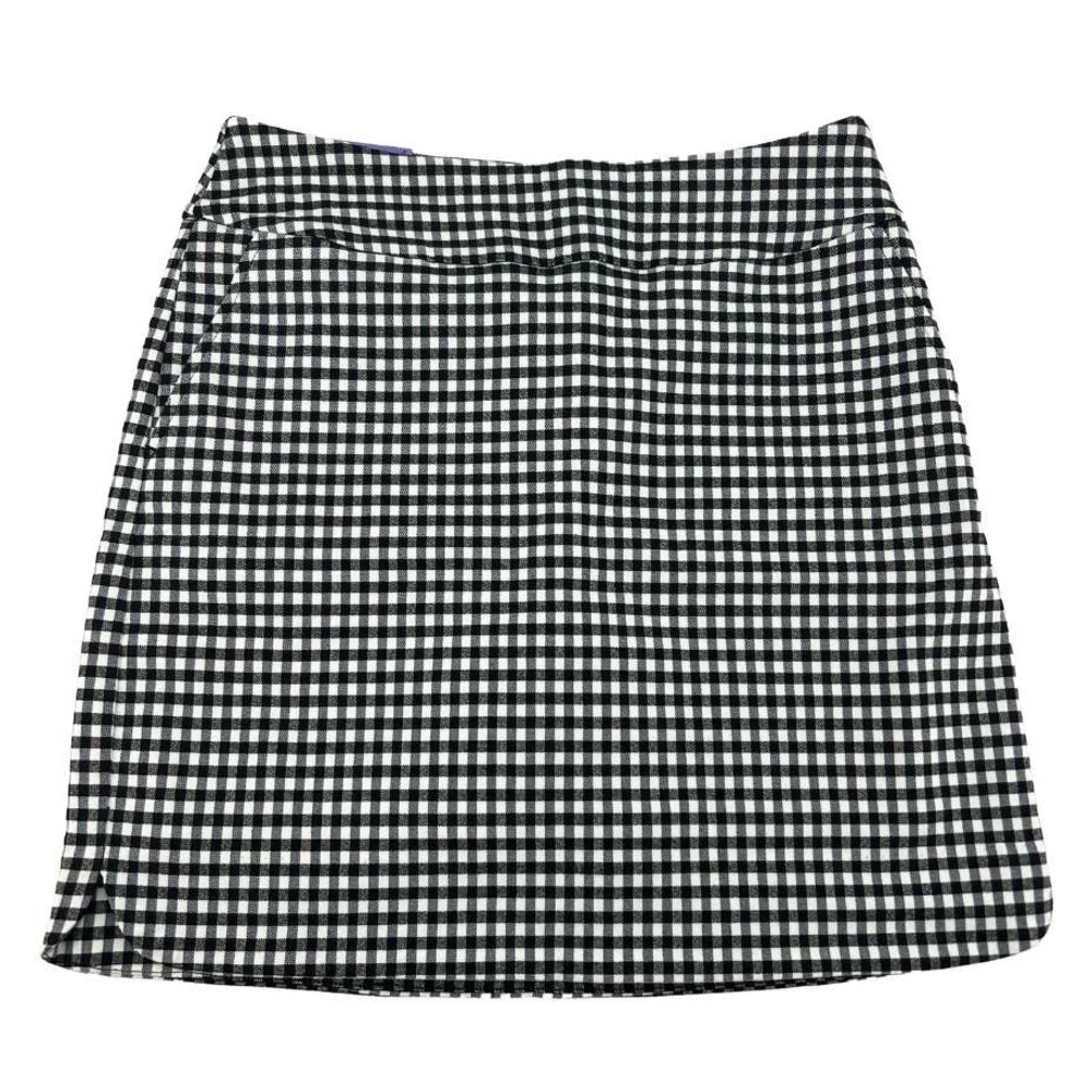 Stretchy Black and White Gingham Mini Skirt